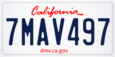 CA license plate 7MAV497