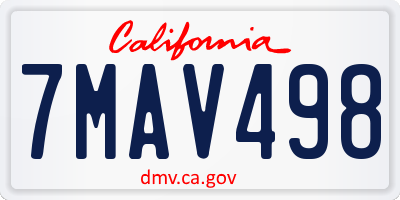 CA license plate 7MAV498