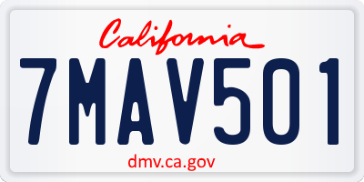 CA license plate 7MAV501