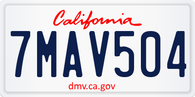 CA license plate 7MAV504