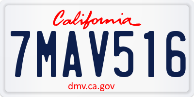 CA license plate 7MAV516