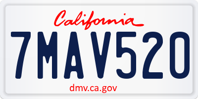 CA license plate 7MAV520