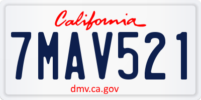 CA license plate 7MAV521