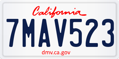CA license plate 7MAV523