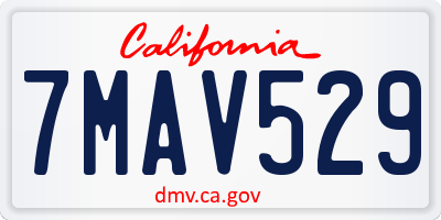 CA license plate 7MAV529