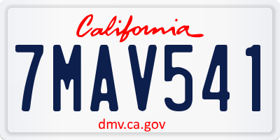 CA license plate 7MAV541