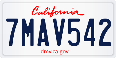 CA license plate 7MAV542