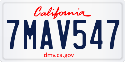 CA license plate 7MAV547