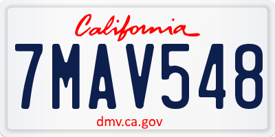 CA license plate 7MAV548
