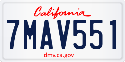 CA license plate 7MAV551