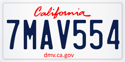 CA license plate 7MAV554