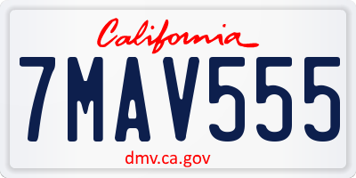 CA license plate 7MAV555