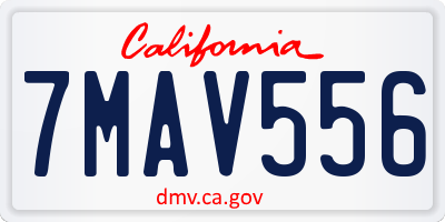 CA license plate 7MAV556