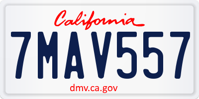 CA license plate 7MAV557