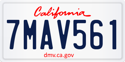 CA license plate 7MAV561