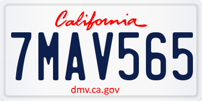CA license plate 7MAV565