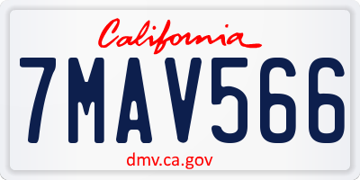 CA license plate 7MAV566