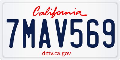 CA license plate 7MAV569