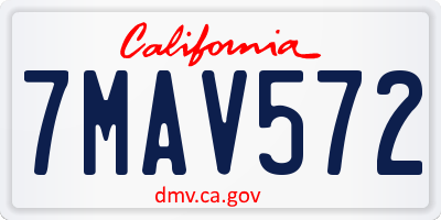 CA license plate 7MAV572