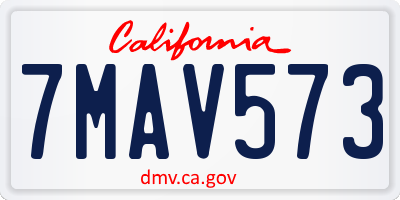 CA license plate 7MAV573