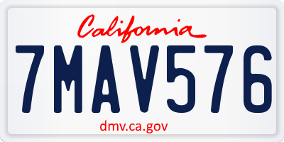 CA license plate 7MAV576