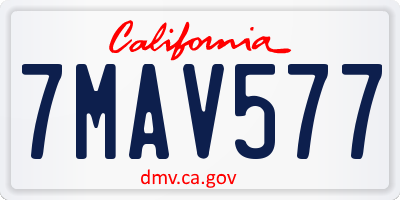 CA license plate 7MAV577