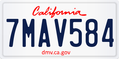 CA license plate 7MAV584