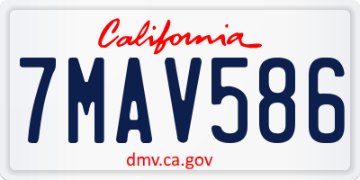 CA license plate 7MAV586
