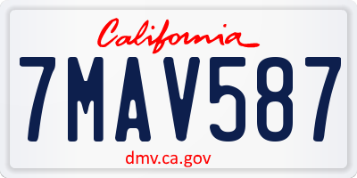 CA license plate 7MAV587