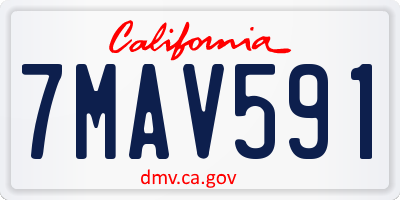 CA license plate 7MAV591
