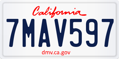 CA license plate 7MAV597