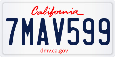 CA license plate 7MAV599