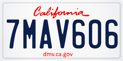 CA license plate 7MAV606