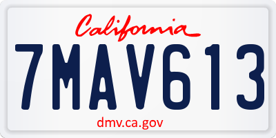CA license plate 7MAV613