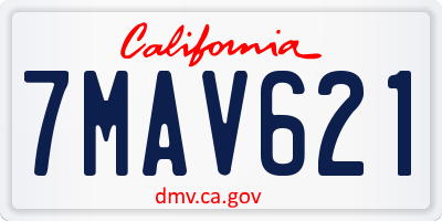 CA license plate 7MAV621