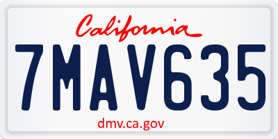 CA license plate 7MAV635