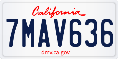 CA license plate 7MAV636