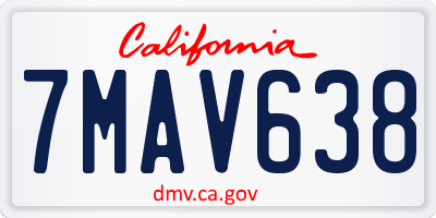 CA license plate 7MAV638