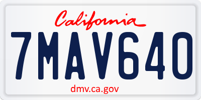 CA license plate 7MAV640