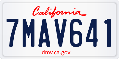 CA license plate 7MAV641