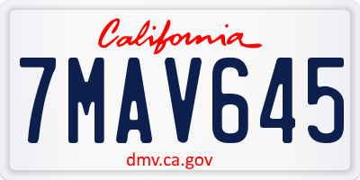 CA license plate 7MAV645