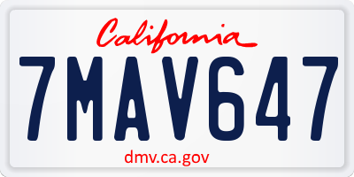 CA license plate 7MAV647