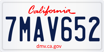 CA license plate 7MAV652
