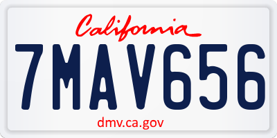 CA license plate 7MAV656