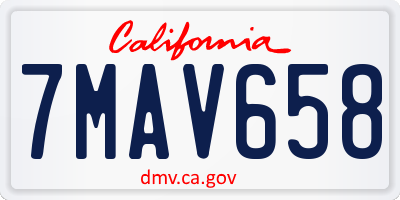 CA license plate 7MAV658