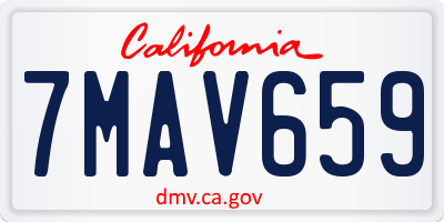 CA license plate 7MAV659