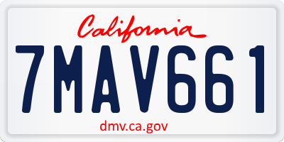 CA license plate 7MAV661