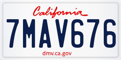 CA license plate 7MAV676