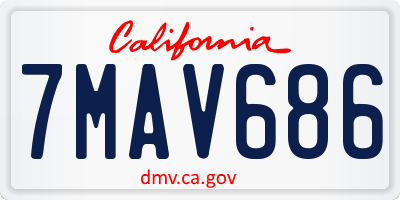 CA license plate 7MAV686