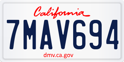 CA license plate 7MAV694